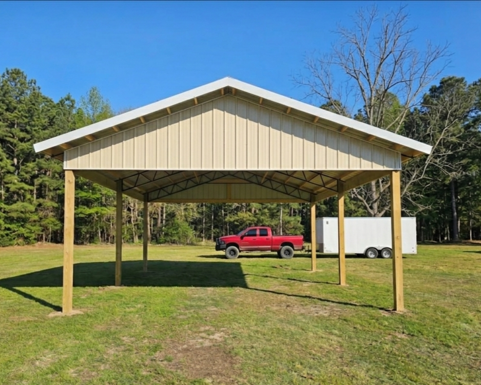 Enclosed pole barn