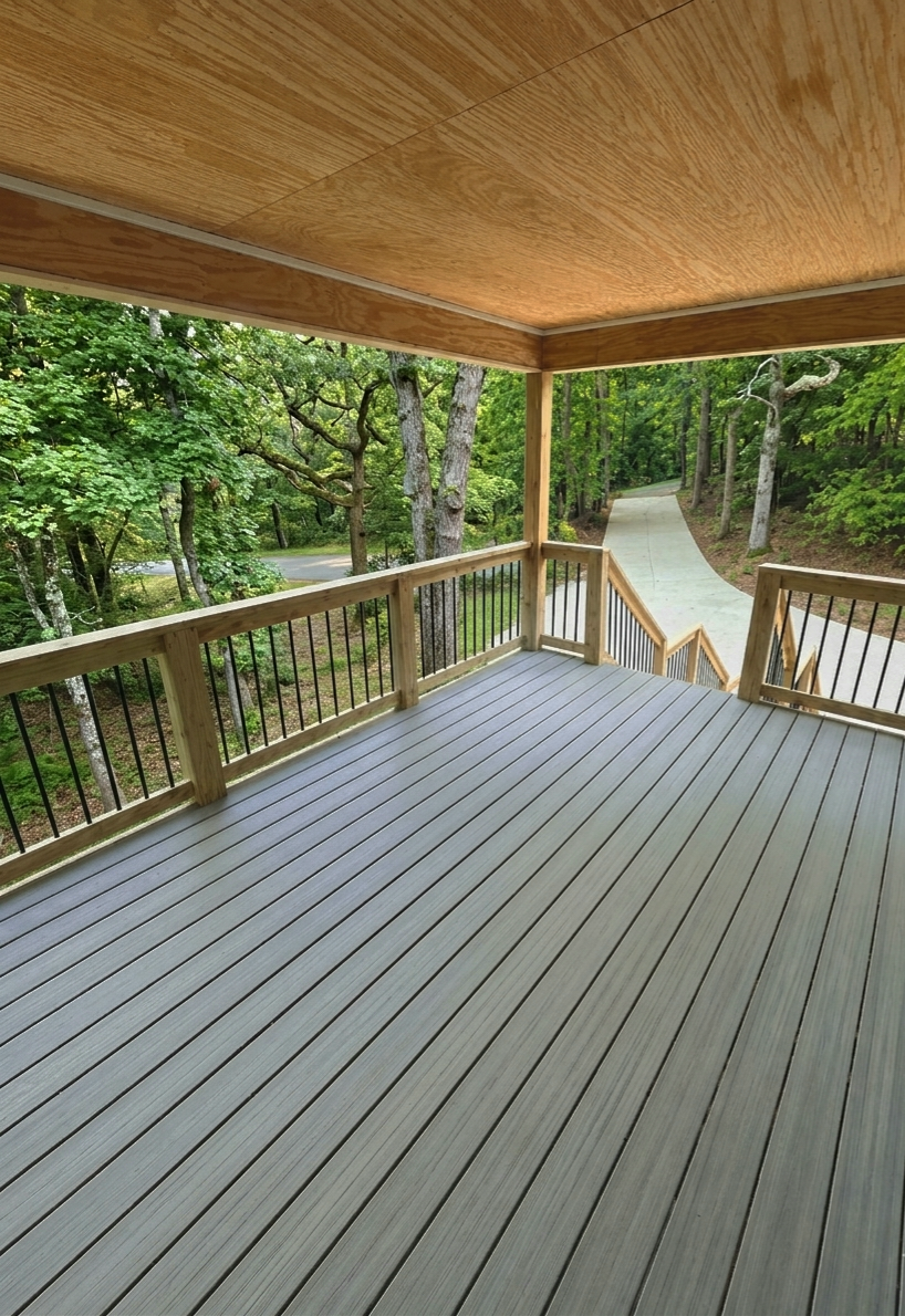 Covered Trex composite deck